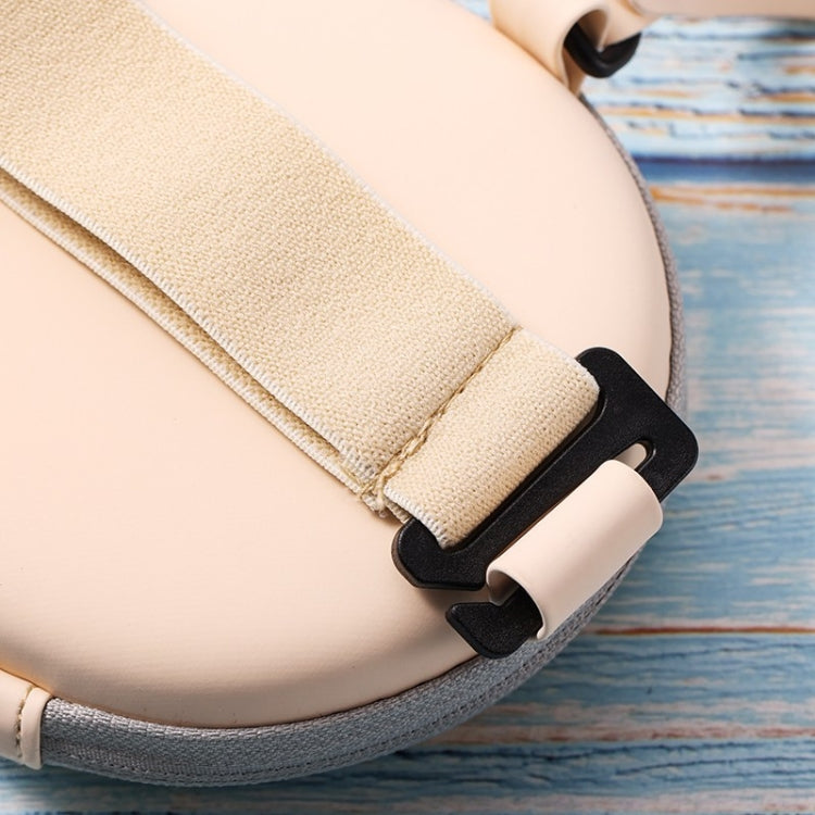2pcs Folding Sunglasses Round Stoarge Bag Air Cushion Shape Glasses Case(Beige)