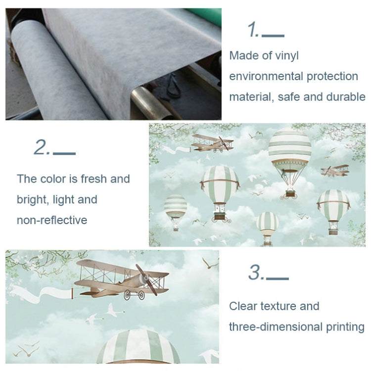 1.5m X 1m Cartoon Airplane Hot Air Balloon Theme Birthday Background Cloth Photography Decoration Backdrop