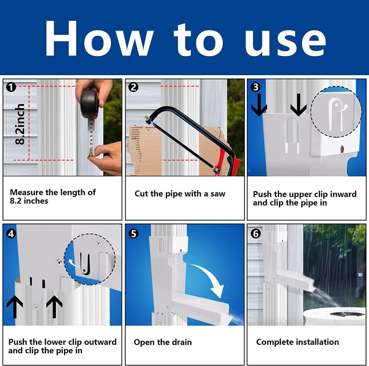 Rain Collector Fits 3x4 Inch Standard Downspouts Garden Watering System