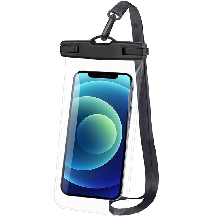 7 inch TPU Mobile Phone Panorama Side Button Transparent IPX8 Waterproof Bag(Black)