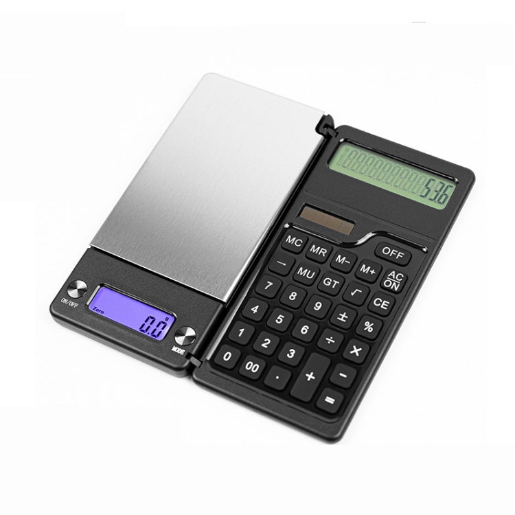 0.1g/1kg Kitchen Digital Scale Pocket Scale With Solar Calculator(Black)