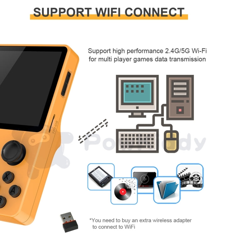 POWKIDDY RGB20S  3.5-Inch IPS Screen Retro Open Source Handheld Game Console 16GB+64GB  - Black