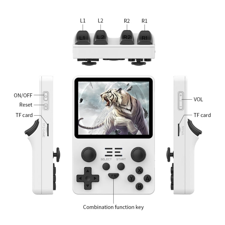POWKIDDY RGB20S  3.5-Inch IPS Screen Retro Open Source Handheld Game Console 16GB Without Game - Purple