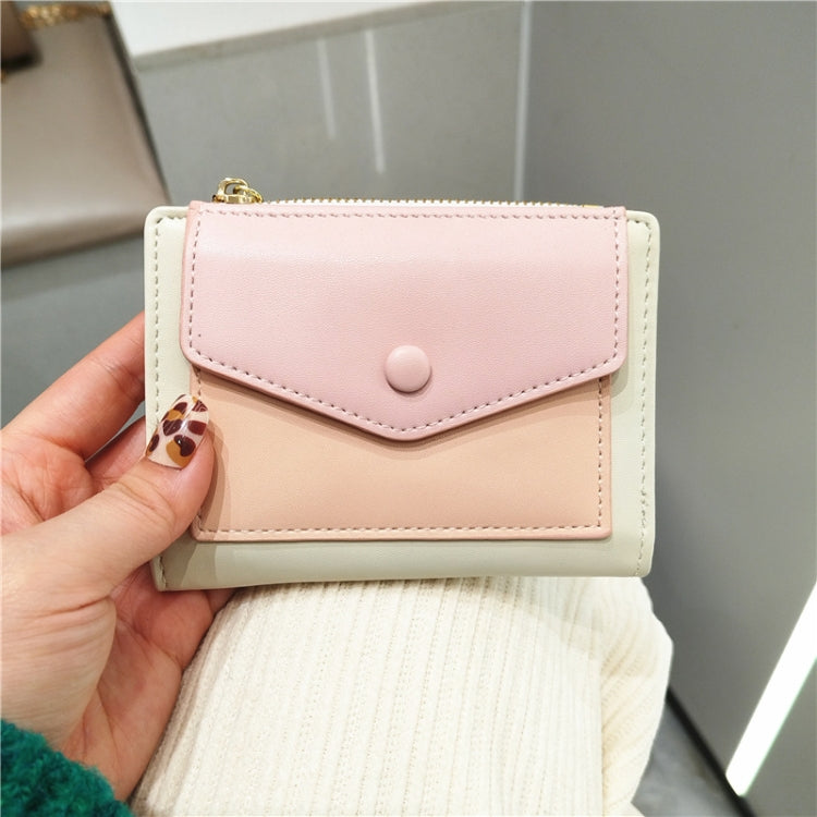 PU Leather Short Color Matching Folding Wallet Mini Portable Wallet