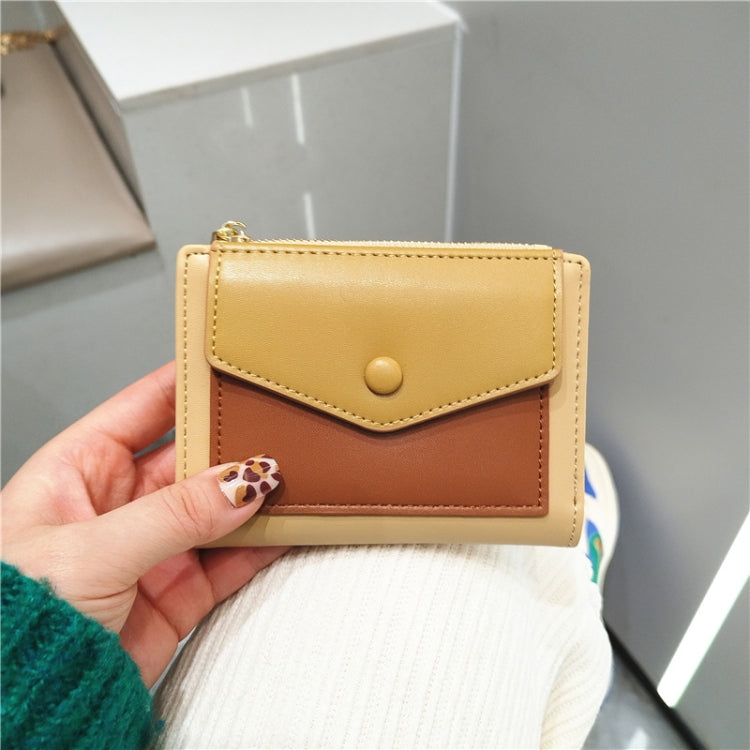 PU Leather Short Color Matching Folding Wallet Mini Portable Wallet