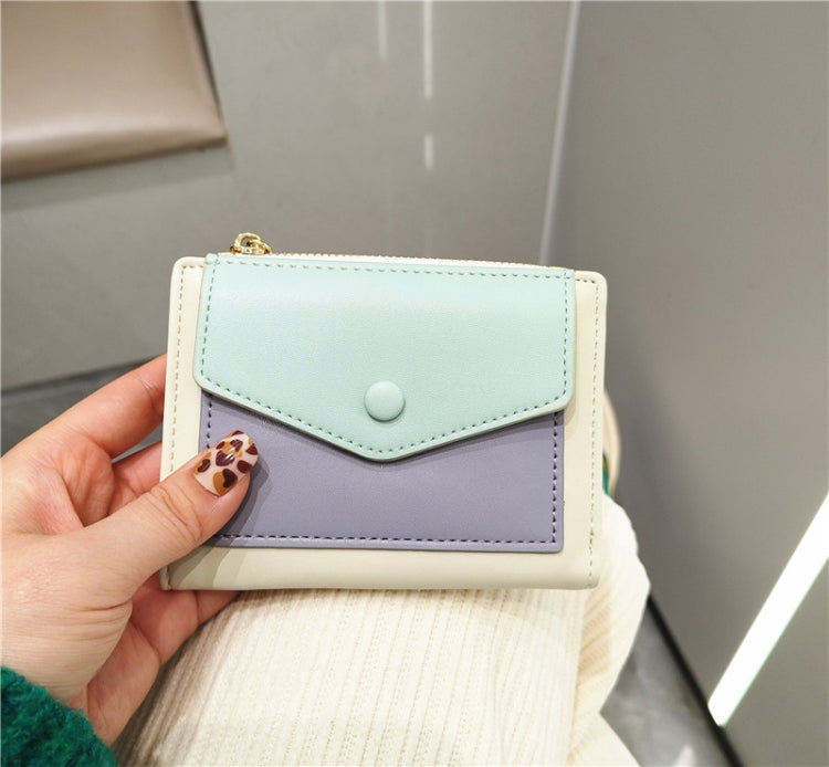 PU Leather Short Color Matching Folding Wallet Mini Portable Wallet