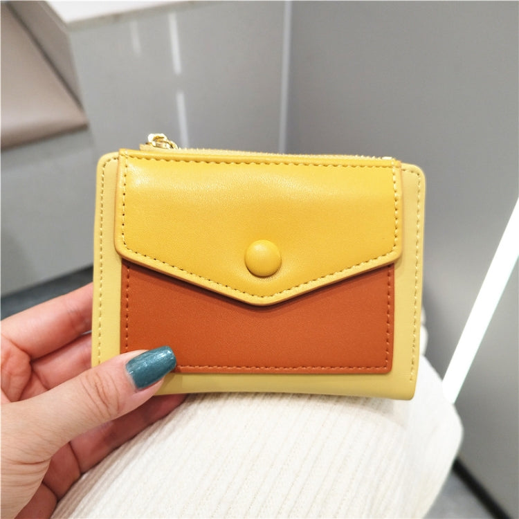 PU Leather Short Color Matching Folding Wallet Mini Portable Wallet
