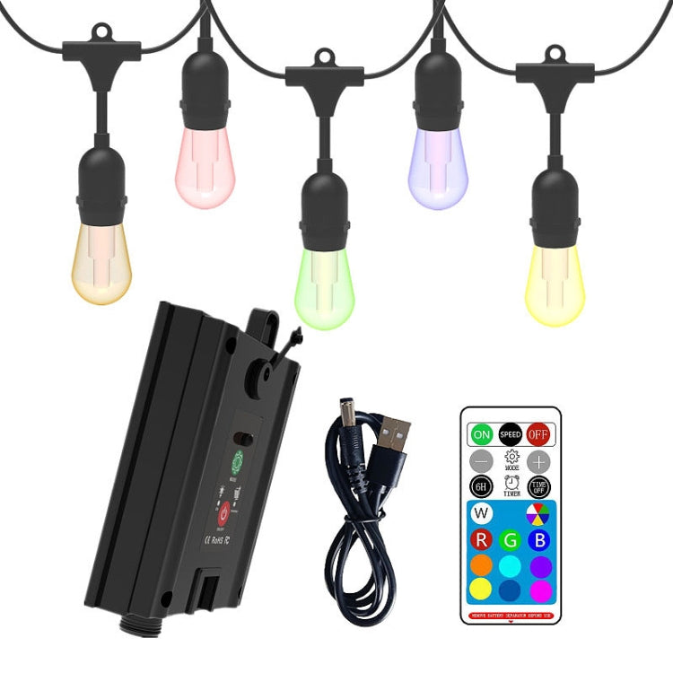 Outdoor Remote Control RGB Solar String Lights Christmas Decoration(10  Light Bulb)