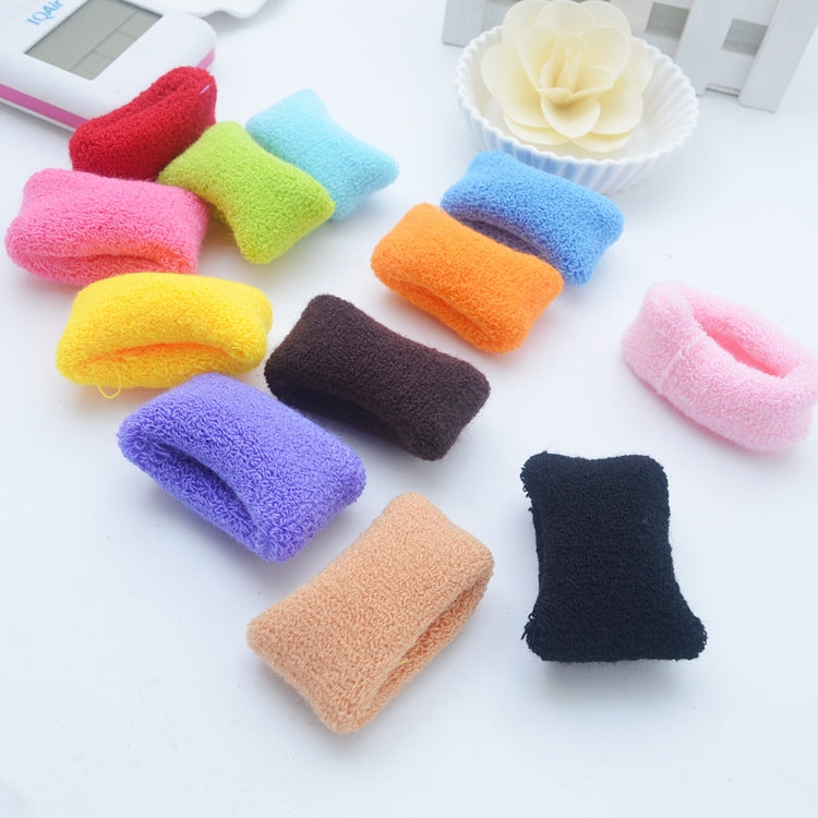 12pcs Small Wide Brimmed Towel Hair Accessories Candy Color Hair Ties, Color Random Delivery