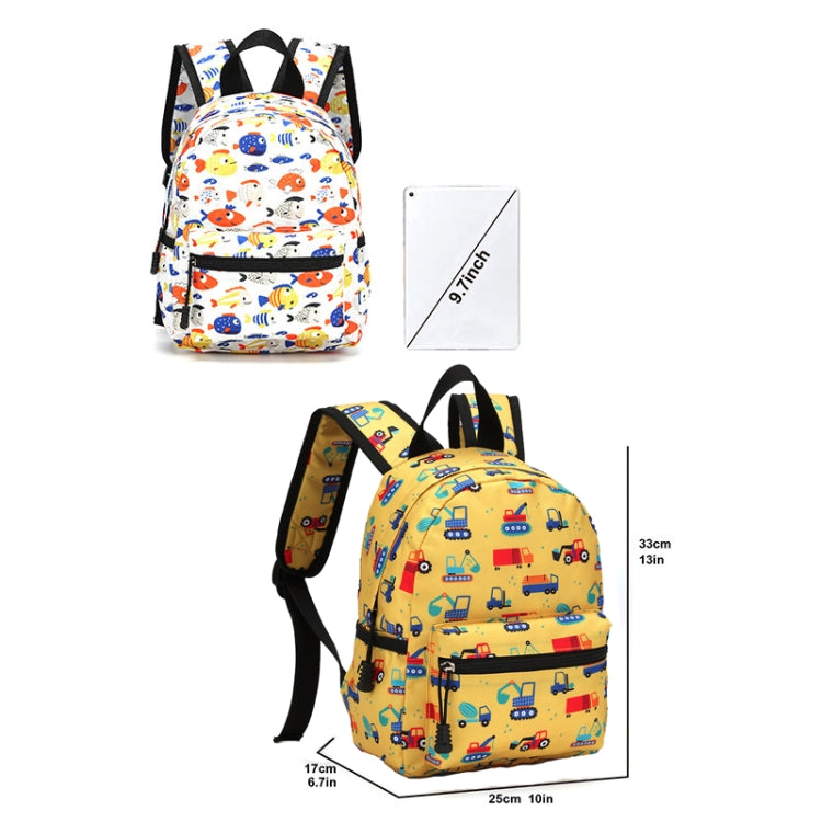 13-inch Cartoon Printing Children Schoolbag Travel Waterproof and Wear-resistant Backpack