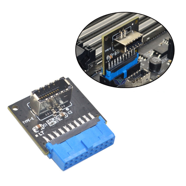 USB 3.0 19PIN Header to Type-E Front A-Key Interface Extend USB Ports to PC, Spec: