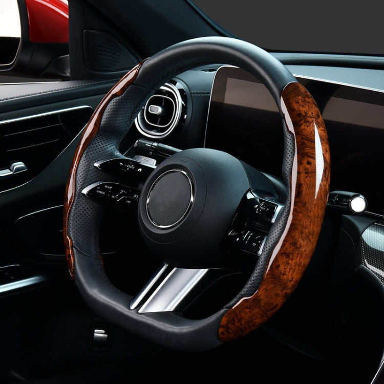 38cm Car Ultra-thin Peach Wood Grain Snap-on Steering Wheel Cover