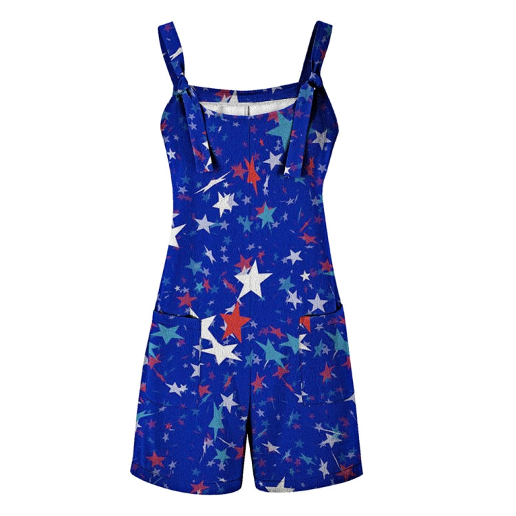 Independence Day Summer Casual Women Suspenders Jumpsuits, Size: