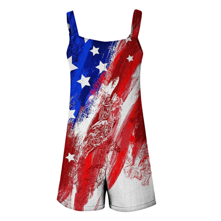 Independence Day Summer Casual Women Suspenders Jumpsuits, Size: