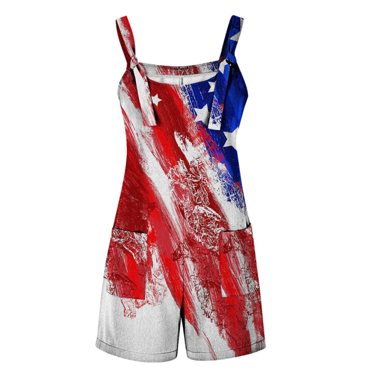 Independence Day Summer Casual Women Suspenders Jumpsuits, Size: