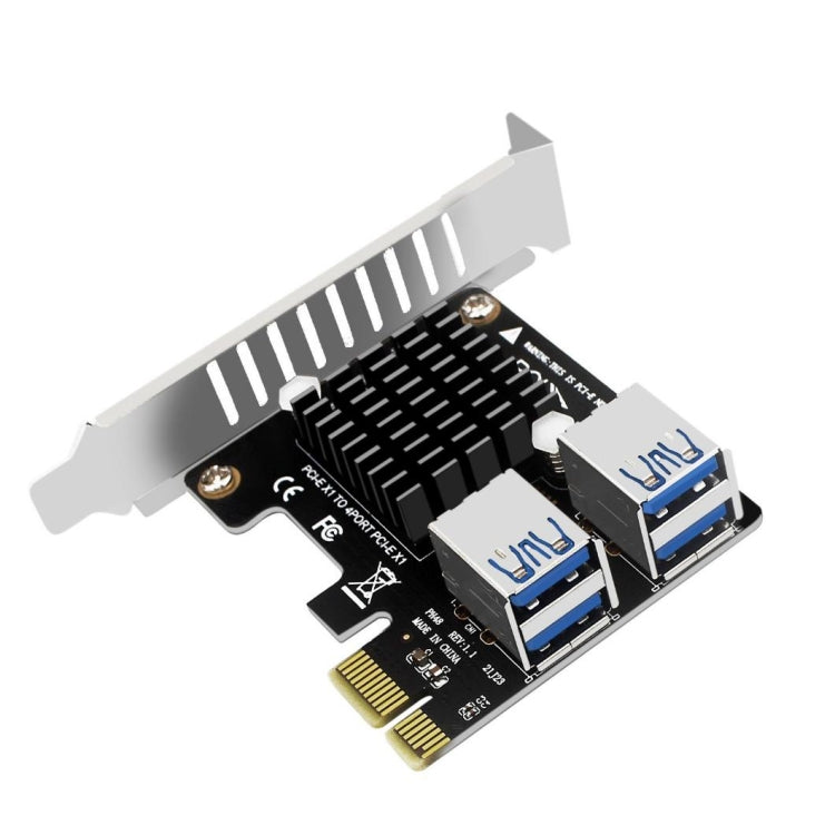 PCIE To PCI-E4 Port USB3.0 Expansion Card Graphics Card Extension