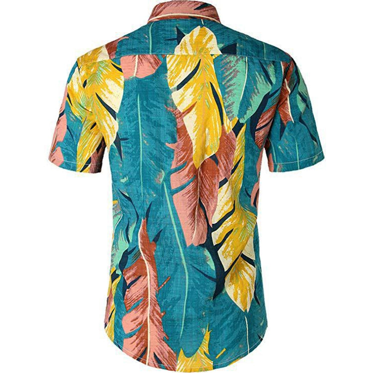 Summer Men 3D Digital Printing Beach Casual Short-sleeved Shirt, Size: