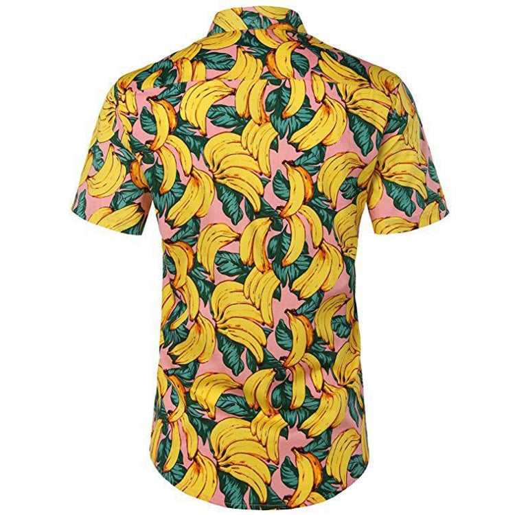 Summer Men 3D Digital Printing Beach Casual Short-sleeved Shirt, Size: