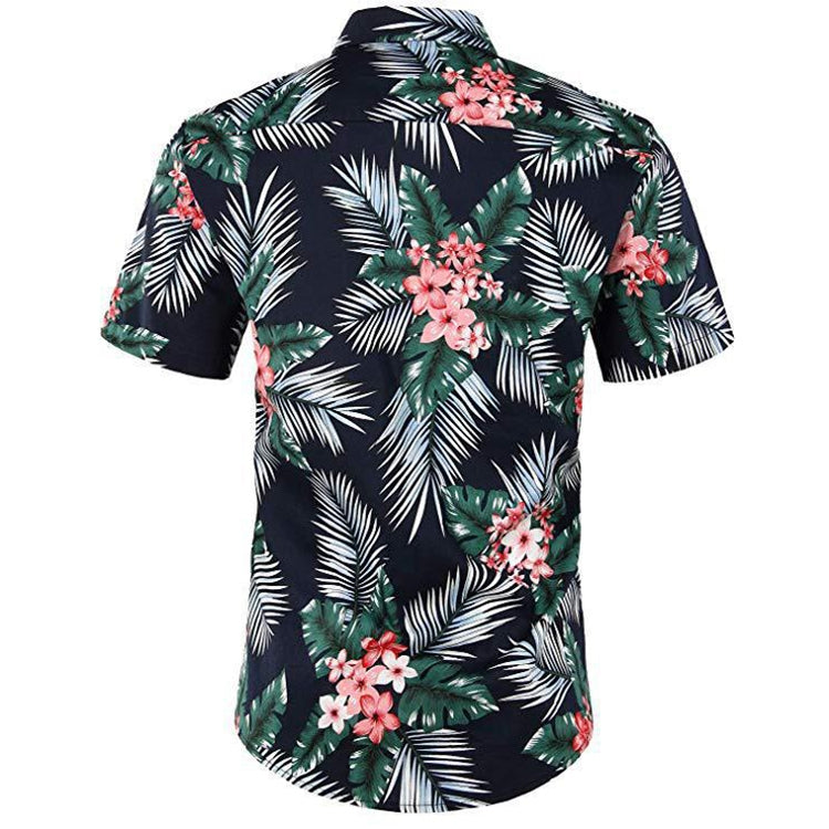 Summer Men 3D Digital Printing Beach Casual Short-sleeved Shirt, Size: