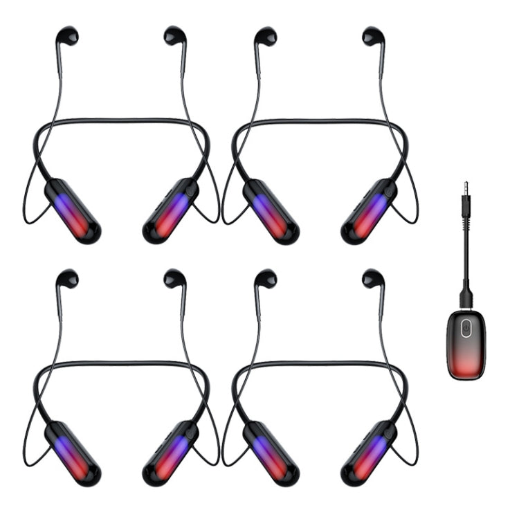 With Atmosphere Lamp Hanging Neck Bluetooth Earphone, Style: