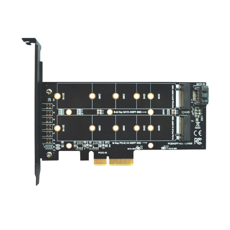 M.2 PCIe SSD Adapter Card PCIE 4x to M.2 Key M B Dual Interface Card
