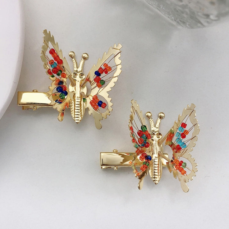 2pcs Moving Butterfly Hair Clip Spring Side Clip