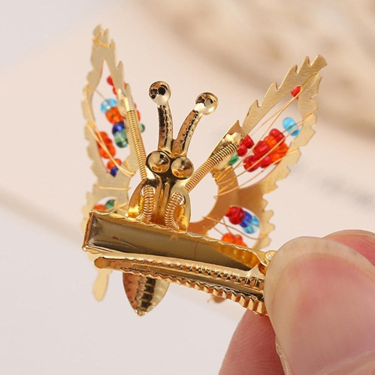 2pcs Moving Butterfly Hair Clip Spring Side Clip