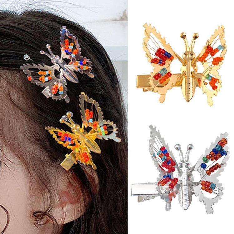 2pcs Moving Butterfly Hair Clip Spring Side Clip