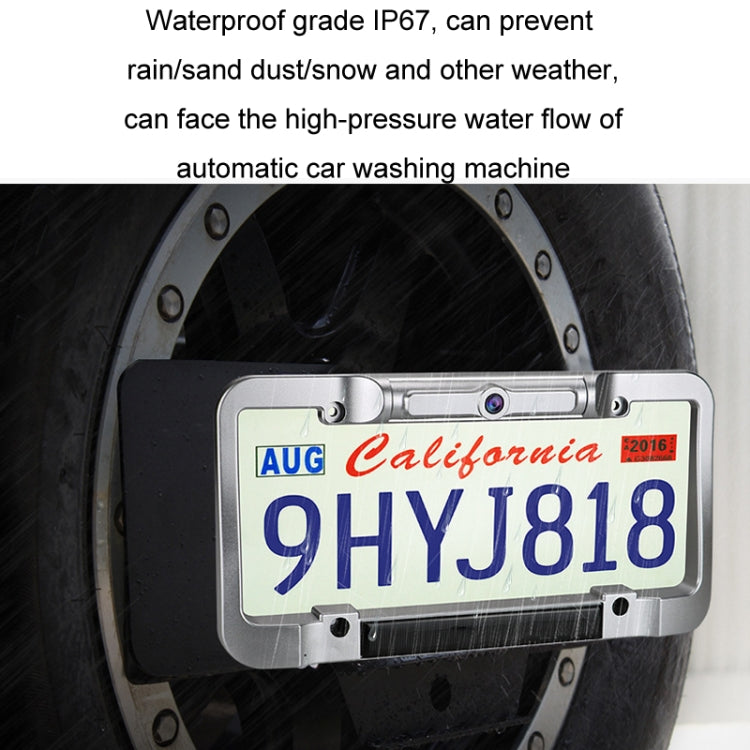 Solar License Plate Frame Wireless Transmission Reversing Camera Display