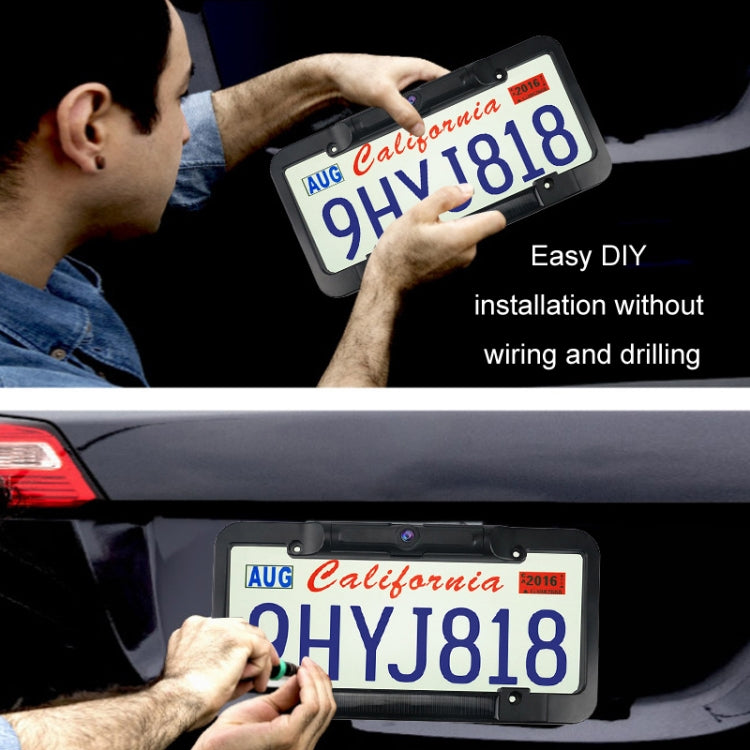 Solar License Plate Frame Wireless Transmission Reversing Camera Display