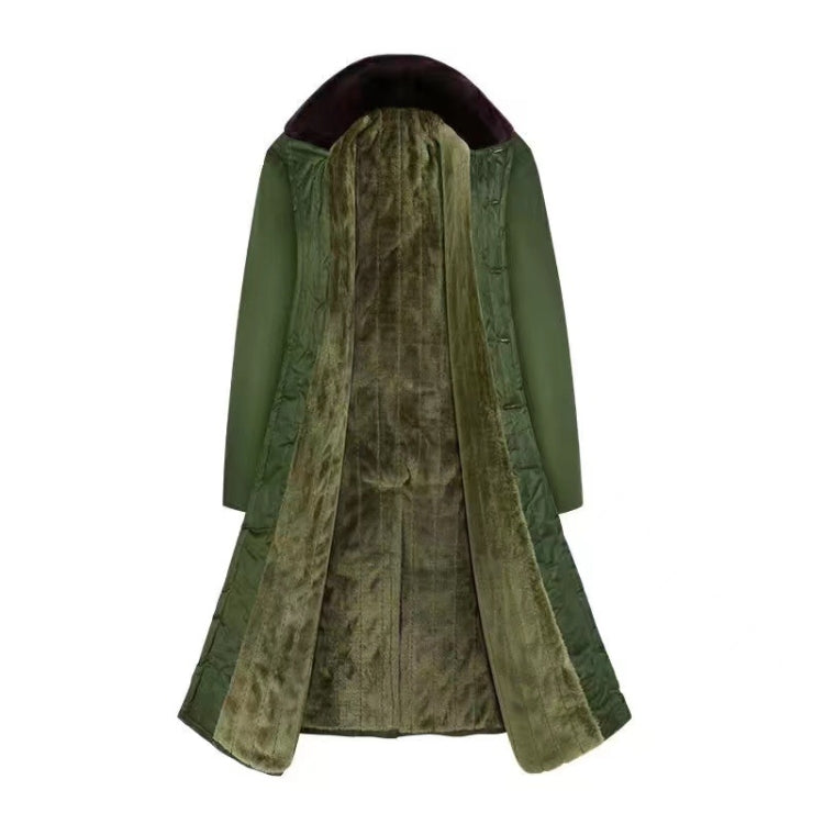 Long Civil Disaster Relief Cotton Coat Windproof Lengthened Cold-proof Fleece Thickened Cotton Coat, Color: