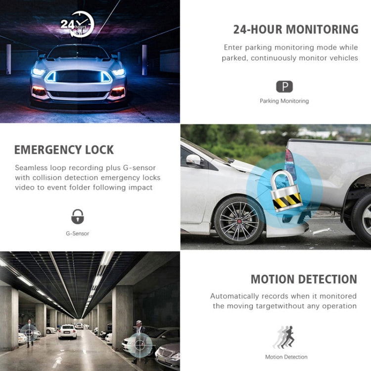 3 Lens Video HD 1080P Multi-Language Driving Recorder