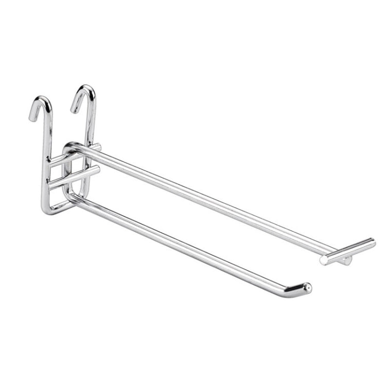 10pcs Stainless Steel Color Dual Line Meged Hook, Size: