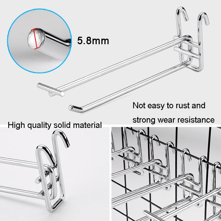 10pcs Stainless Steel Color Dual Line Meged Hook, Size: