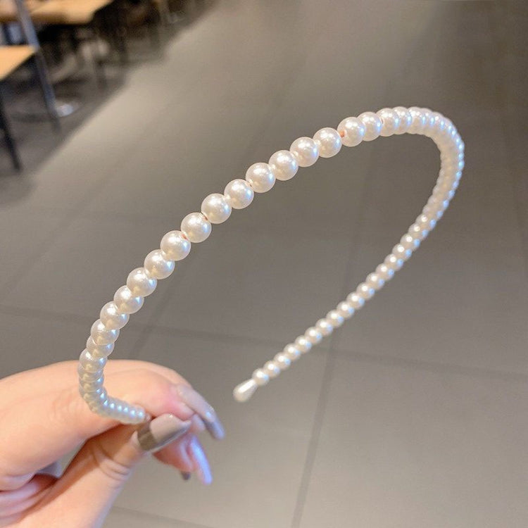 2pcs Sweet Pearl Headband Retro Versatile Hair Accessories, Color: