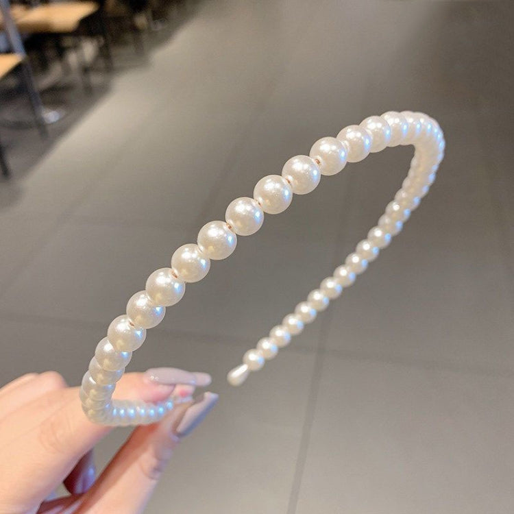 2pcs Sweet Pearl Headband Retro Versatile Hair Accessories, Color: