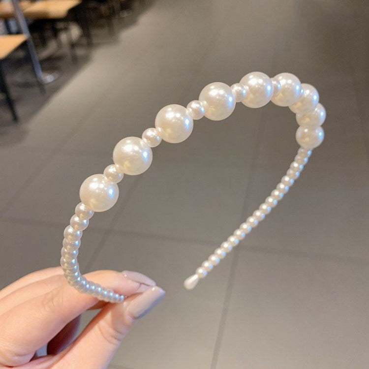 2pcs Sweet Pearl Headband Retro Versatile Hair Accessories, Color: