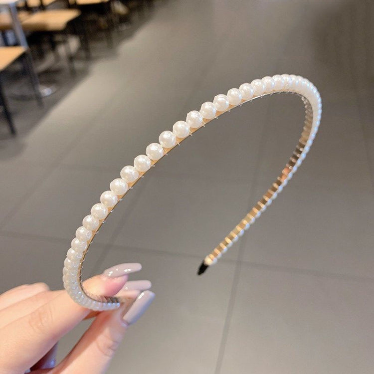 2pcs Sweet Pearl Headband Retro Versatile Hair Accessories, Color: