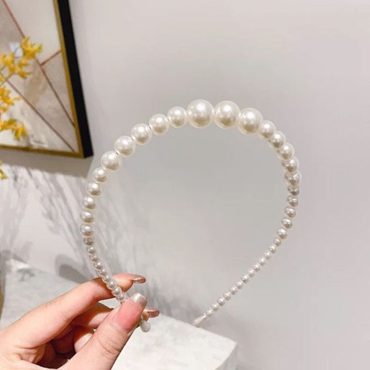 2pcs Sweet Pearl Headband Retro Versatile Hair Accessories, Color: