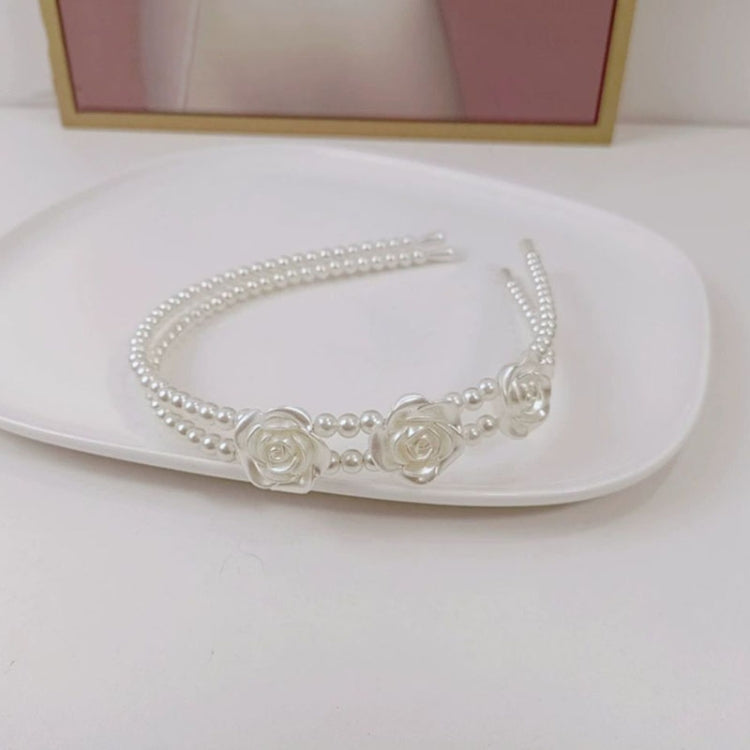 2pcs Sweet Pearl Headband Retro Versatile Hair Accessories, Color: