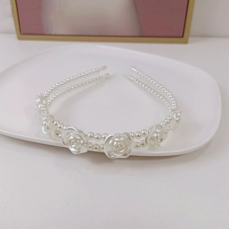 2pcs Sweet Pearl Headband Retro Versatile Hair Accessories, Color:
