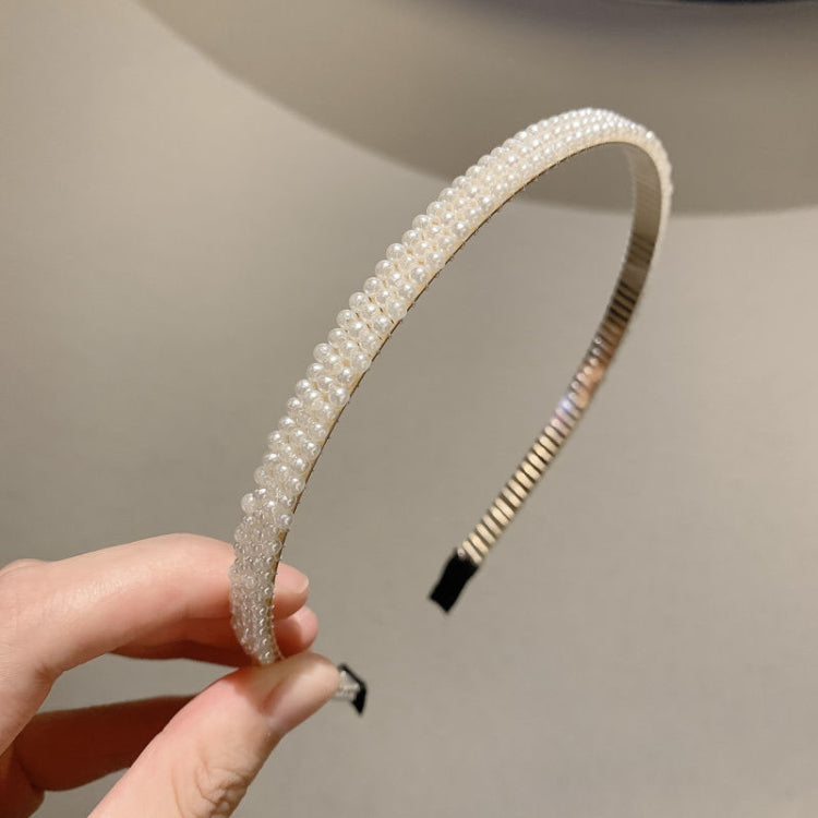 2pcs Sweet Pearl Headband Retro Versatile Hair Accessories, Color: