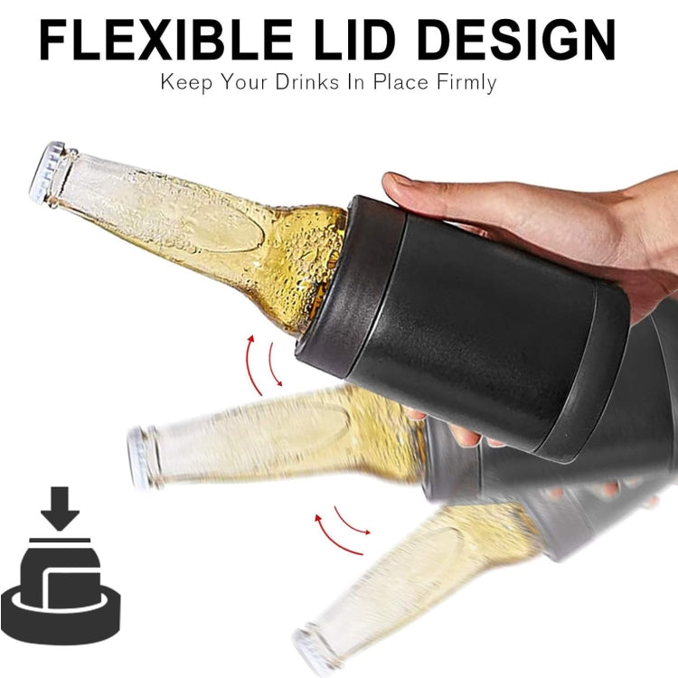 Double Vacuum 12oz Coke Can Insulated Mug 304 Stainless Steel Beer Cooler With Bottle Opener - Black