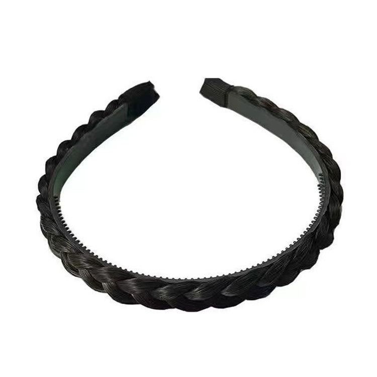 2pcs Wide-brimmed Twisted Braid Hoops Wig Non-slip Hair Accessories, Color: 1