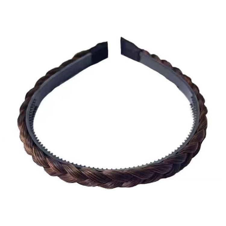 2pcs Wide-brimmed Twisted Braid Hoops Wig Non-slip Hair Accessories, Color: 1