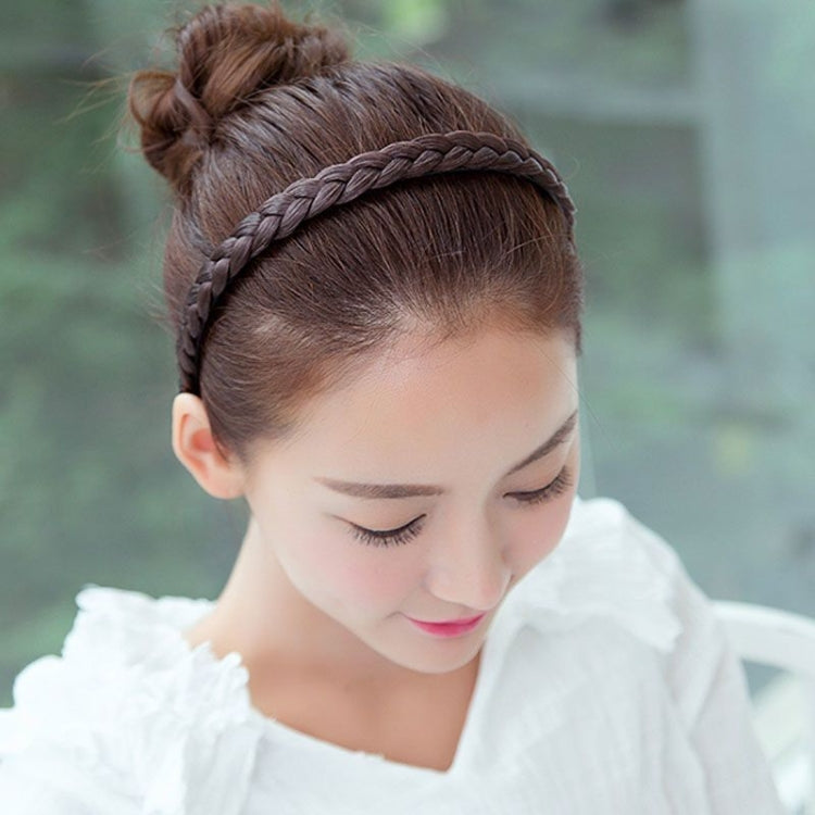 2pcs Wide-brimmed Twisted Braid Hoops Wig Non-slip Hair Accessories, Color: 1
