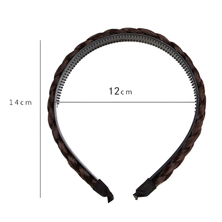 2pcs Wide-brimmed Twisted Braid Hoops Wig Non-slip Hair Accessories, Color: 1