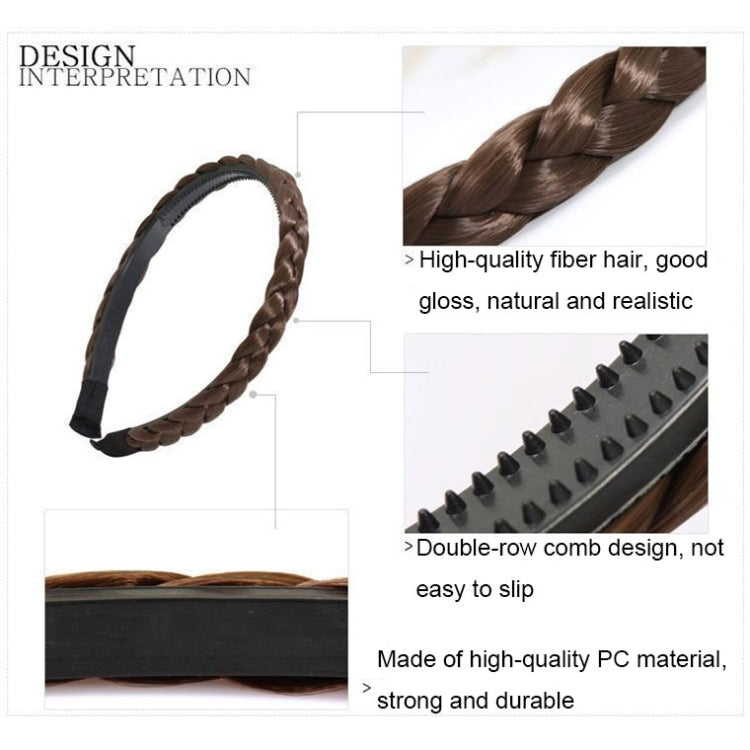 2pcs Wide-brimmed Twisted Braid Hoops Wig Non-slip Hair Accessories, Color: 1