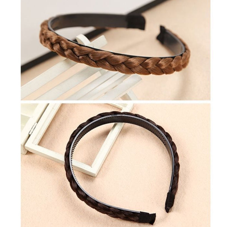 2pcs Wide-brimmed Twisted Braid Hoops Wig Non-slip Hair Accessories, Color: 1