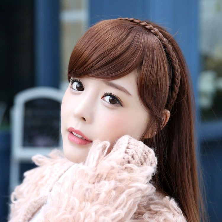 2pcs Wide-brimmed Twisted Braid Hoops Wig Non-slip Hair Accessories, Color: 1